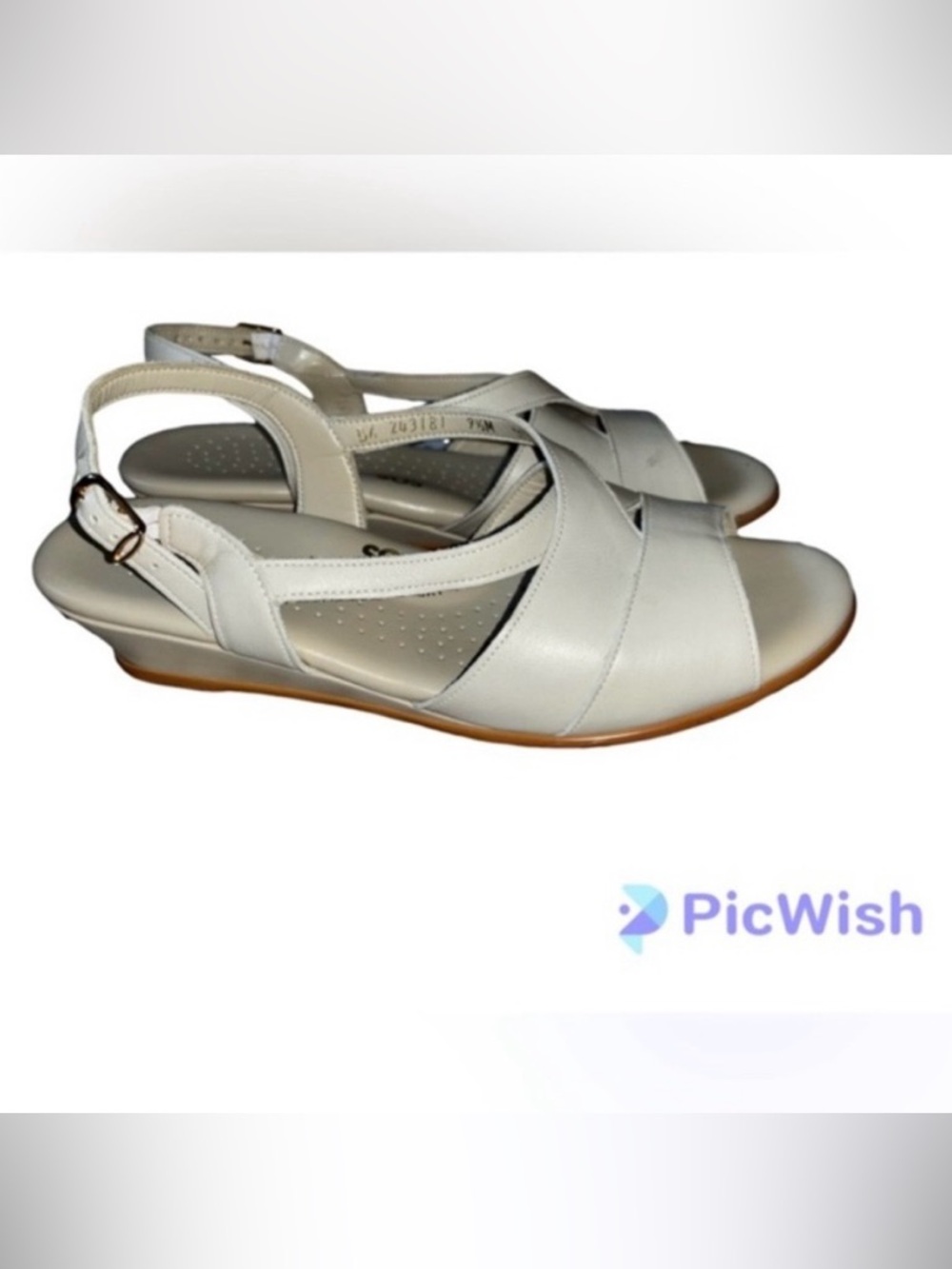 SAS Caress Cross Strap Wedge Sandal Sz 9.5